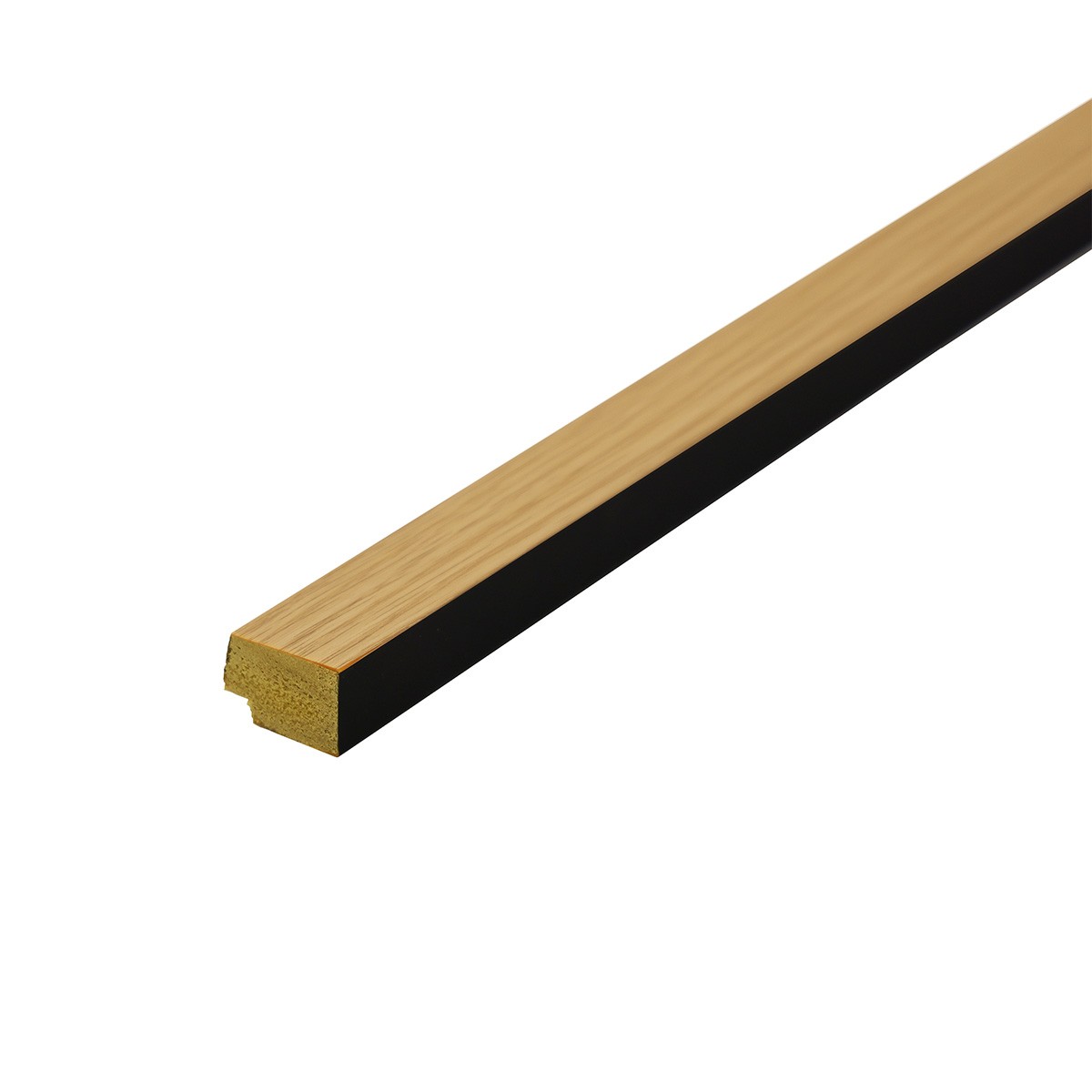Slatwall Waterproof Oak / Black Grooved End Cap