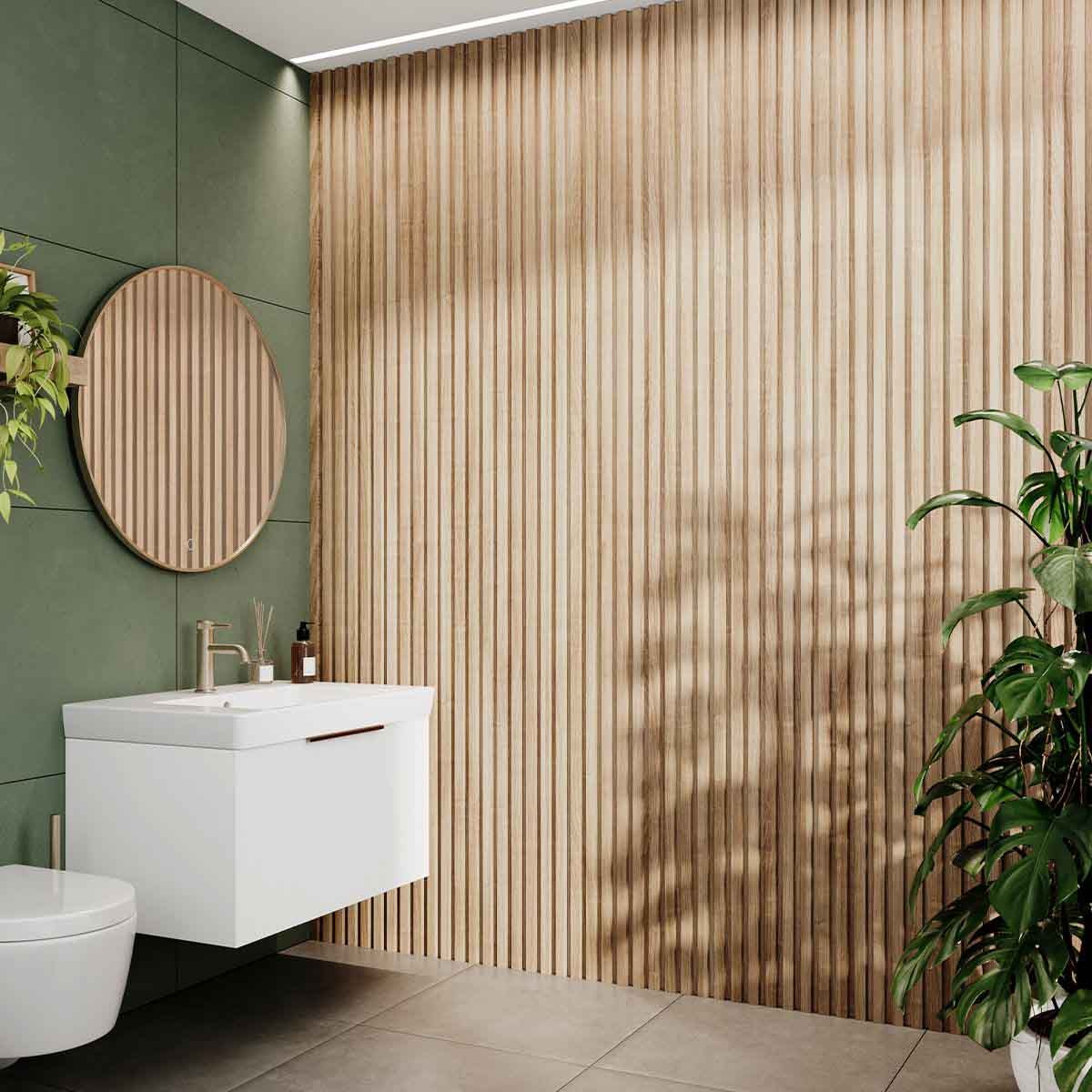 Slatwall Waterproof All Oak Wall Panel 170x2400mm (3 Pack)