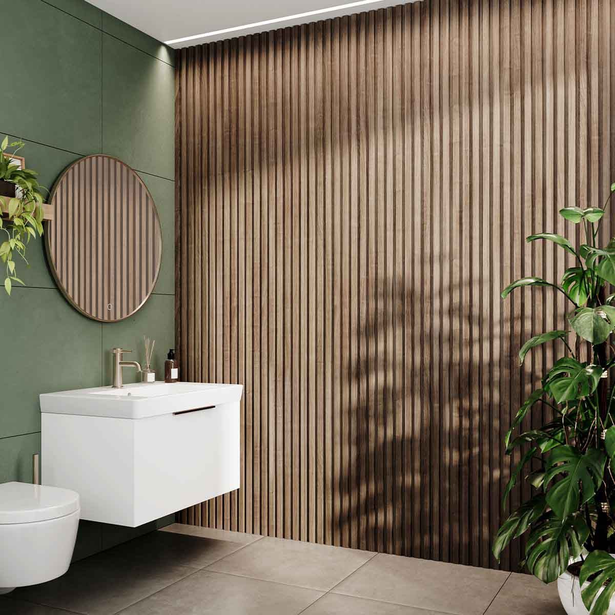 Slatwall Waterproof All Walnut Wall Panel 170x2400mm (3 Pack)
