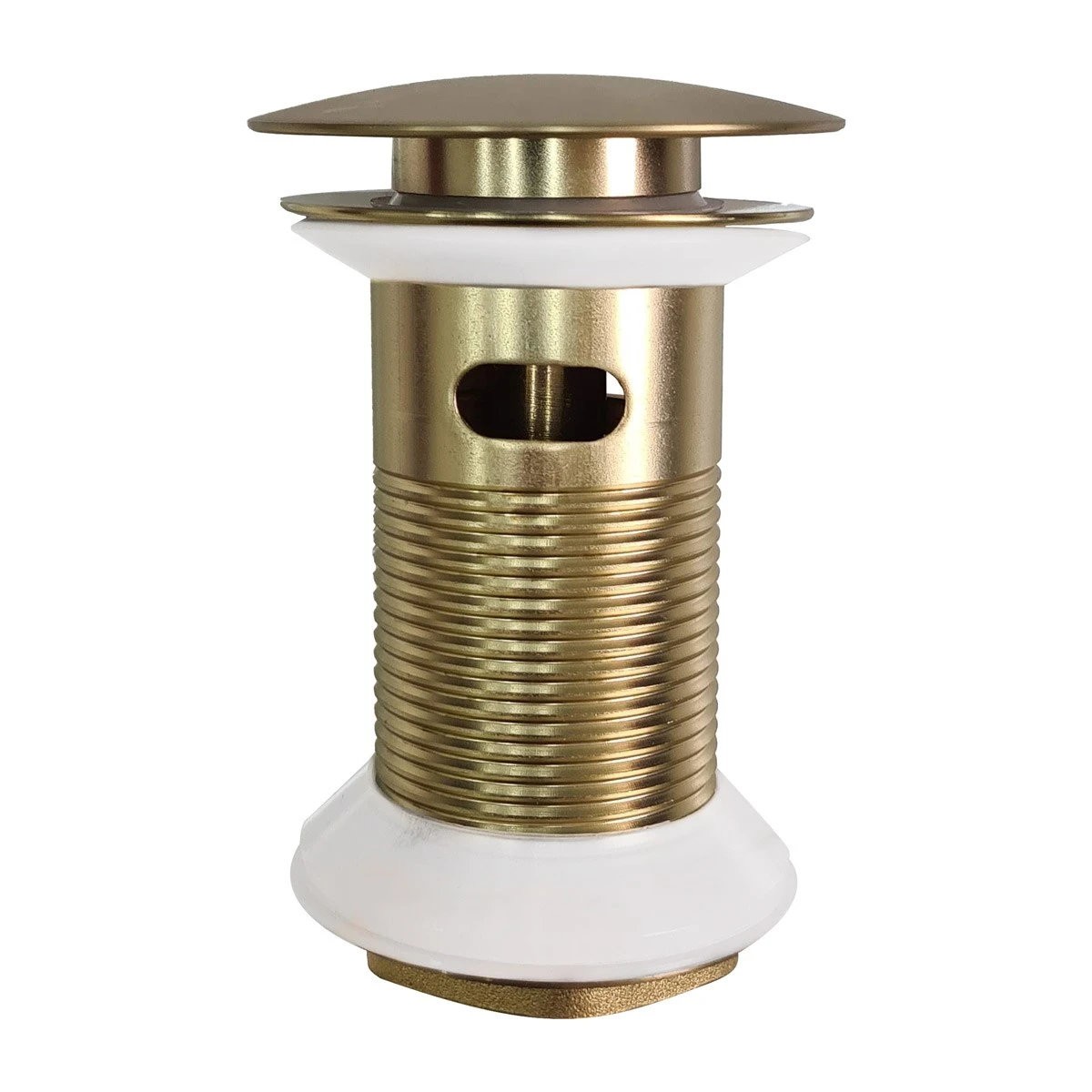Strive Brushed Brass Basin Mono Mixer Tap with Easy Clean Click Waste
