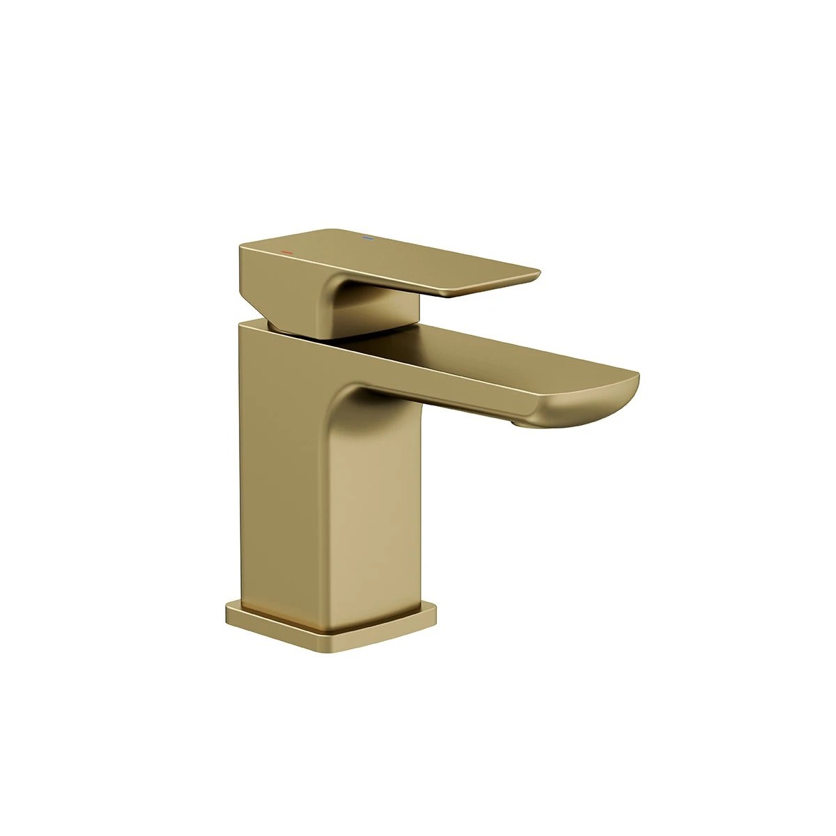 Strive Brushed Brass Mini Basin Mono Mixer Tap with Easy Clean Click Waste