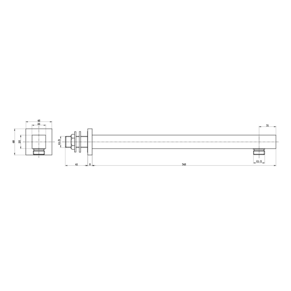 Cube Chrome Single Function Concealed Thermostatic Shower with Overhead