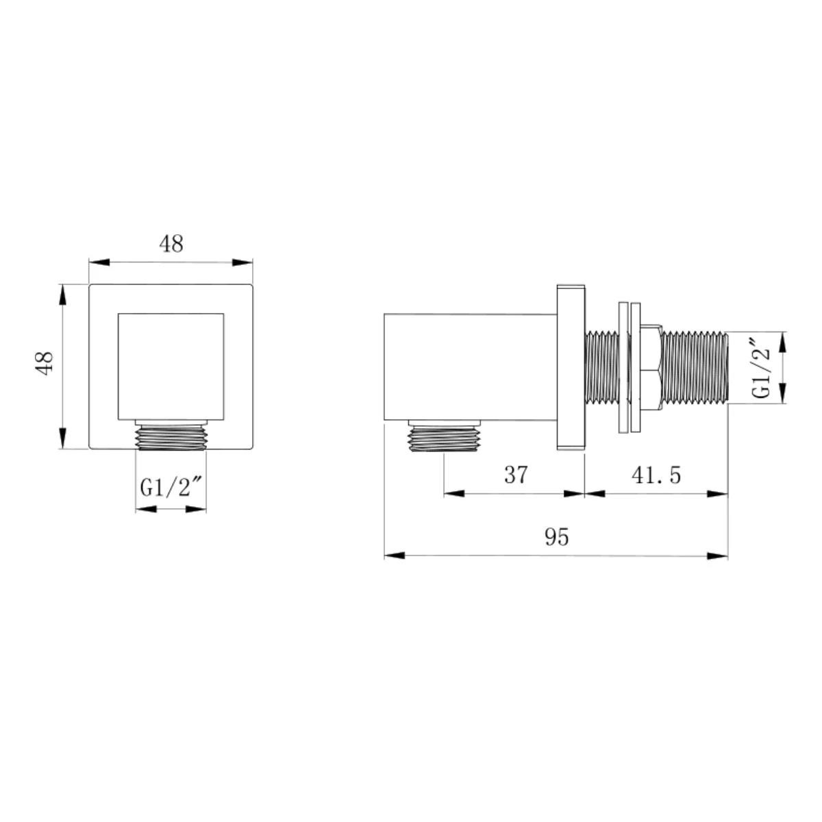Cube Chrome Single Function Concealed Thermostatic Shower with Slide Rail & Handset