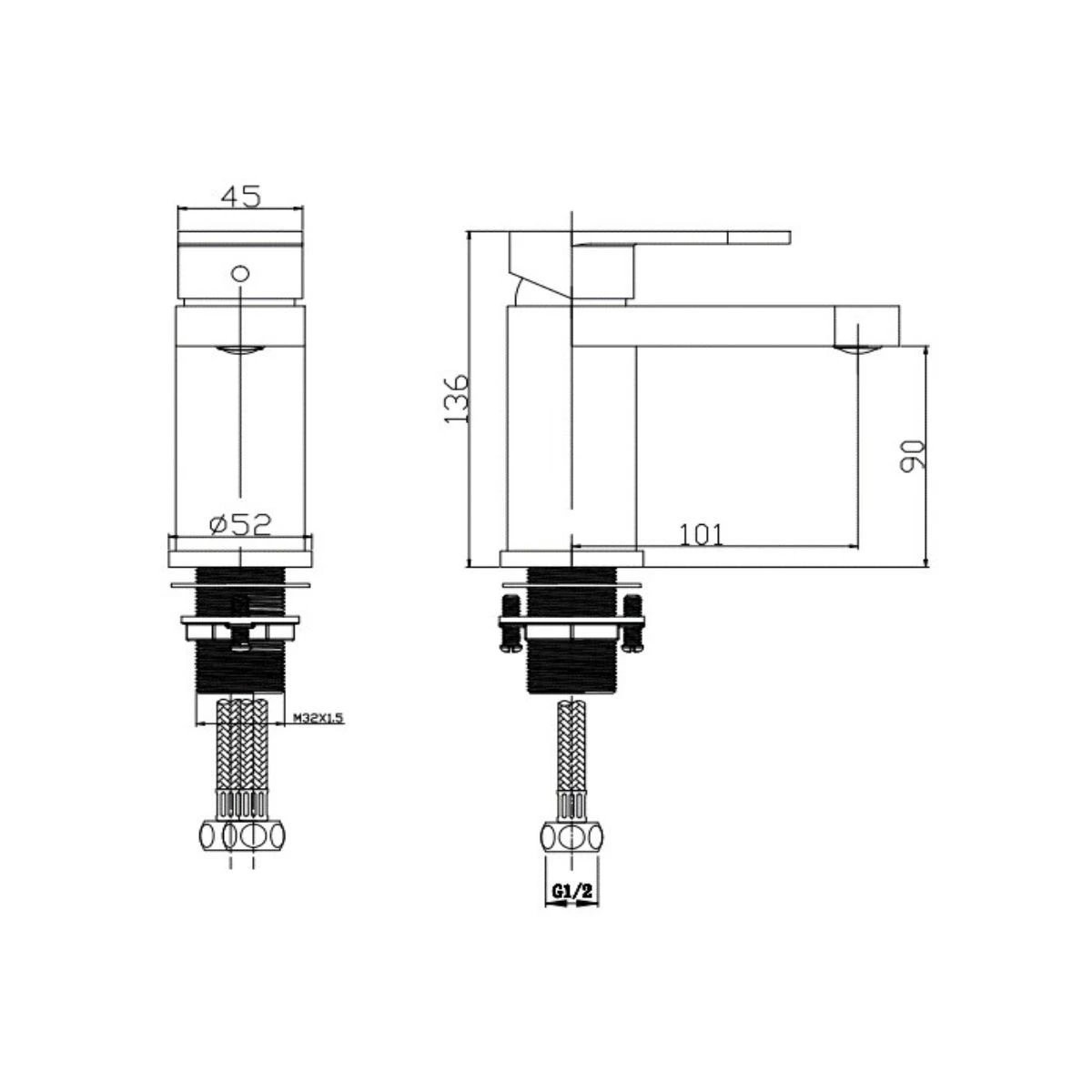 Beacon Chrome Bath Shower Mixer & Basin Mono  Mixer Tap with Click Waste
