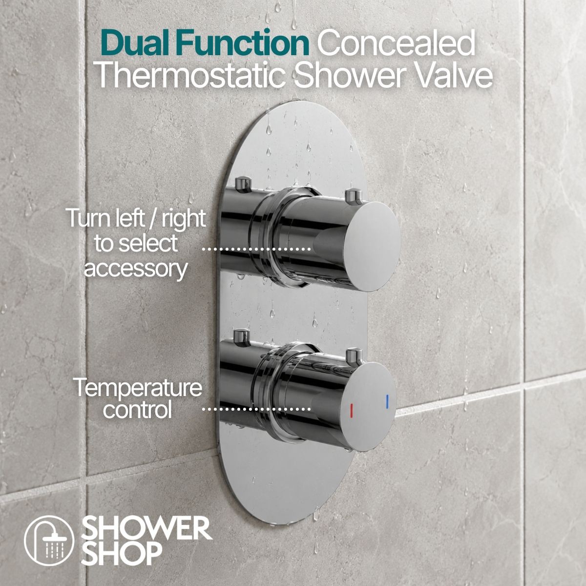 Globe Chrome Dual Function Concealed Thermostatic Shower Valve