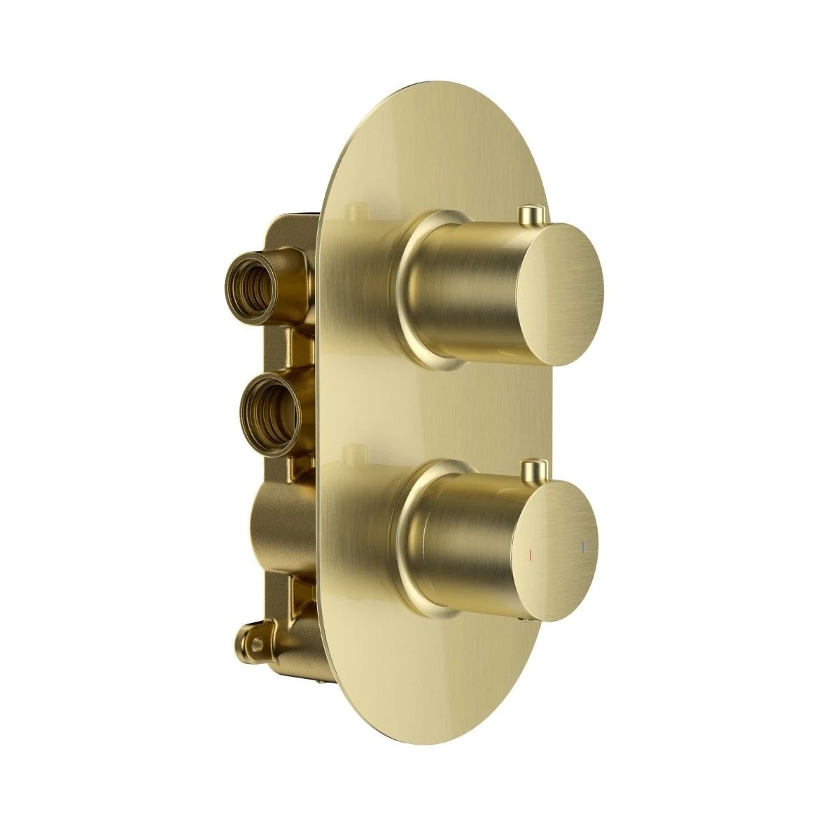 Globe Brushed Brass Dual Function Concealed Thermostatic Shower Valve