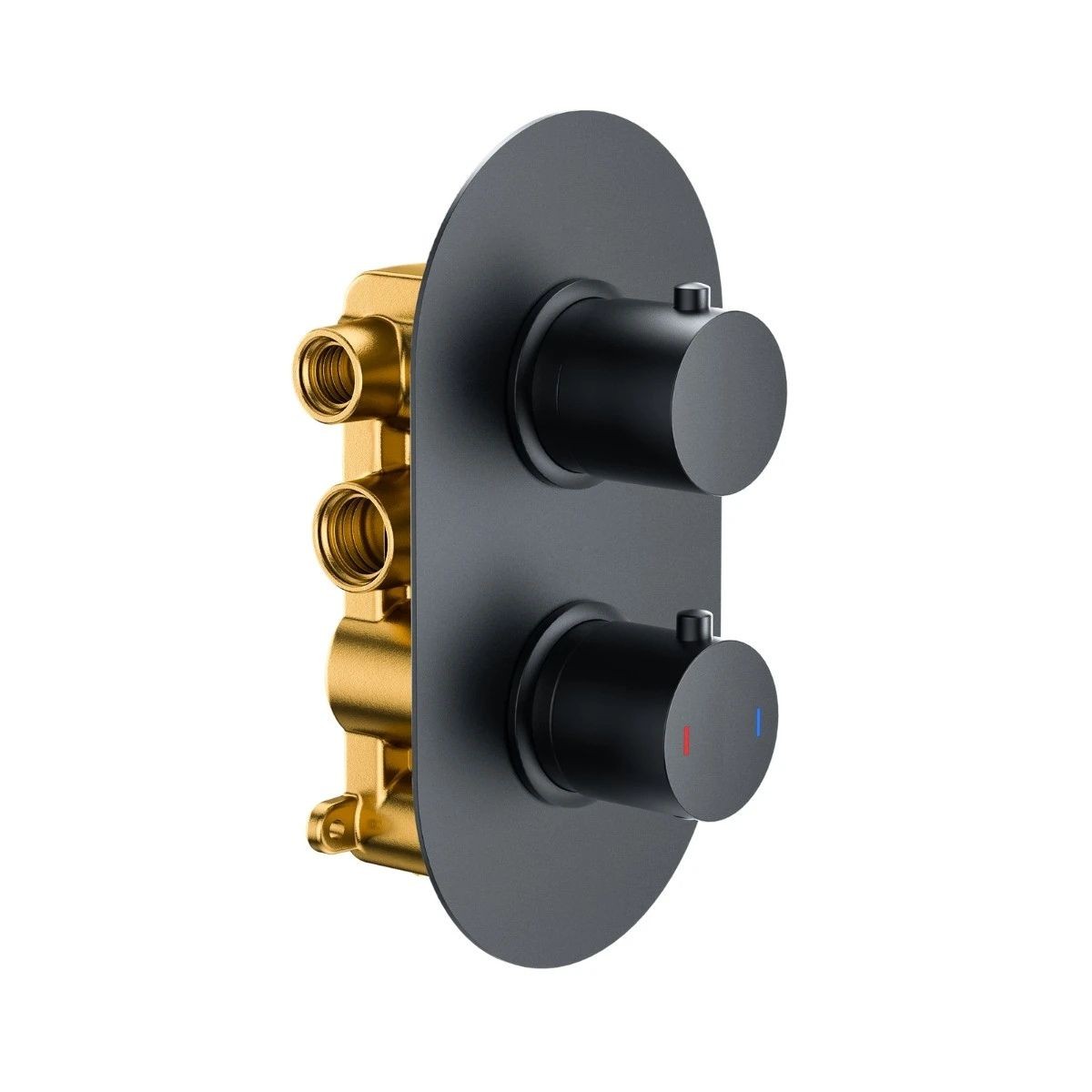 Globe Matt Black Dual Function Concealed Thermostatic Shower Valve