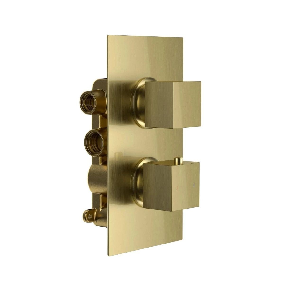 Cube Brushed Gold Dual Function Concealed Thermostatic Shower Valve