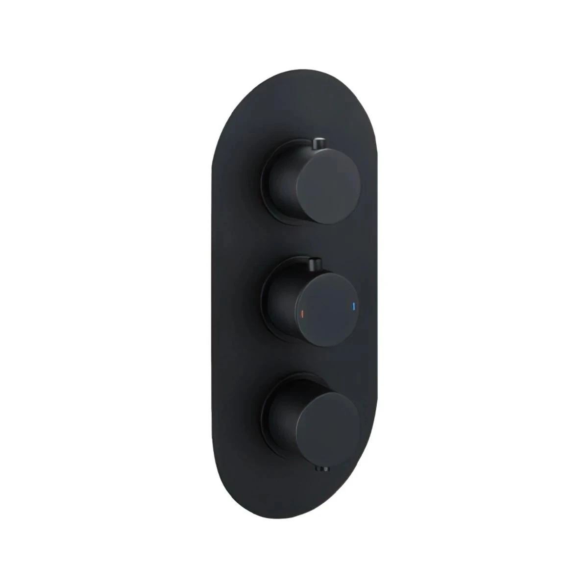Globe Matt Black Triple Concealed Thermostatic Shower Valve