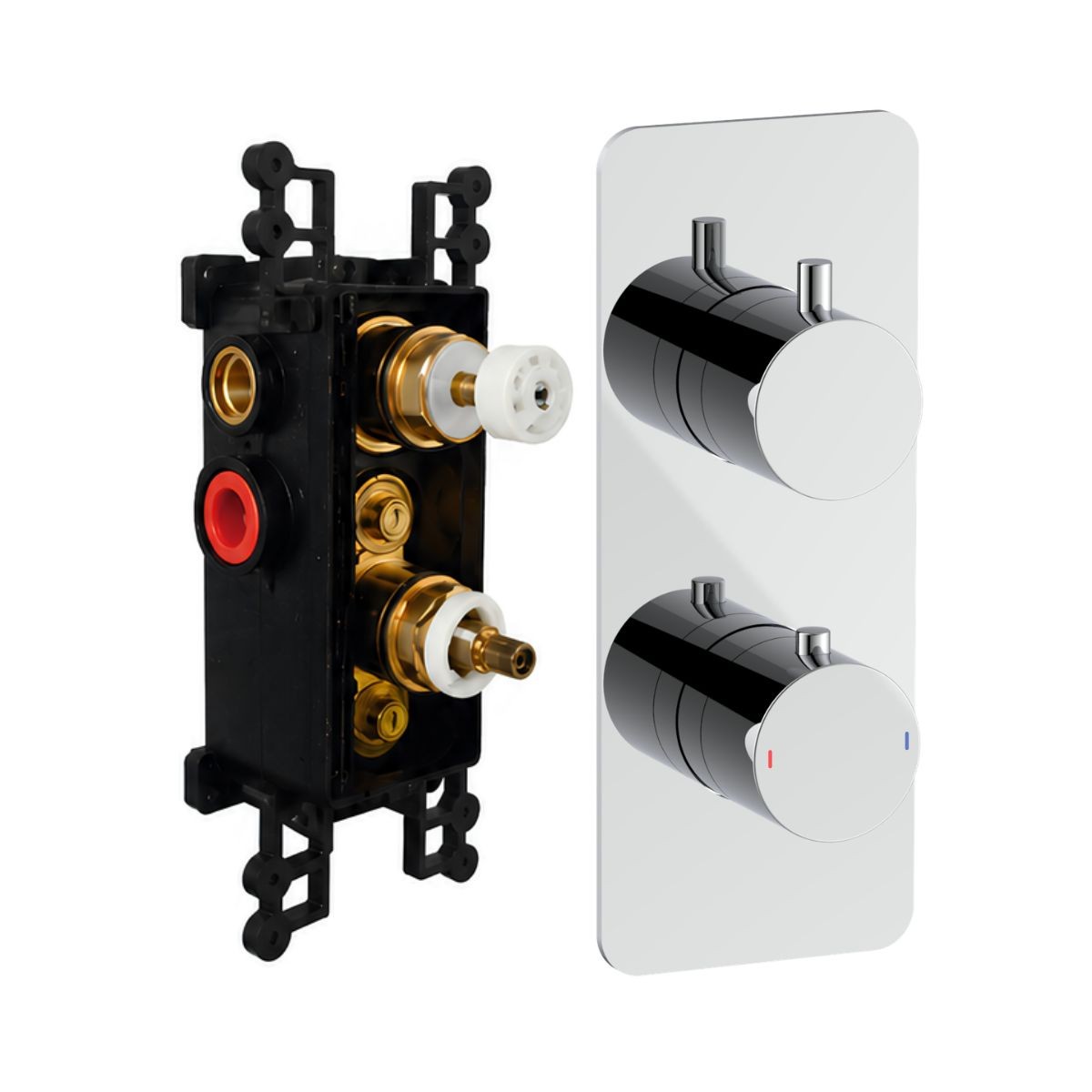 Arc Chrome Dual Concealed Thermostatic T Box Shower Valve