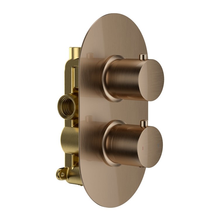 Globe Brushed Bronze Dual Function Concealed Thermostatic Shower Valve