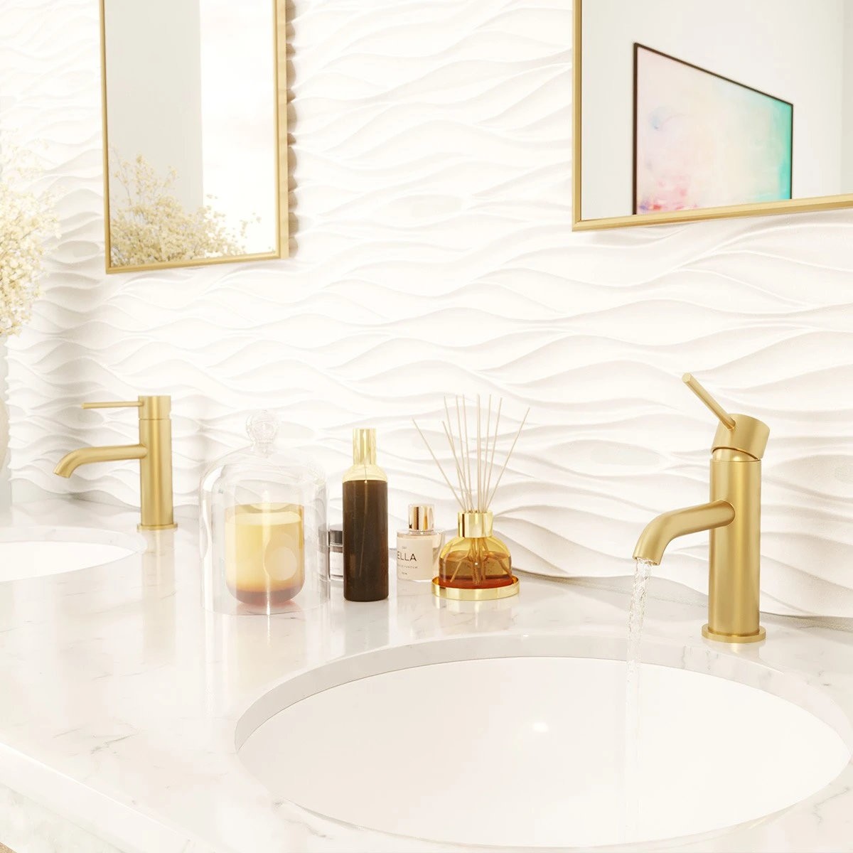 Serenity Brushed Brass Basin Mono Mixer Tap with Easy Clean Click Waste
