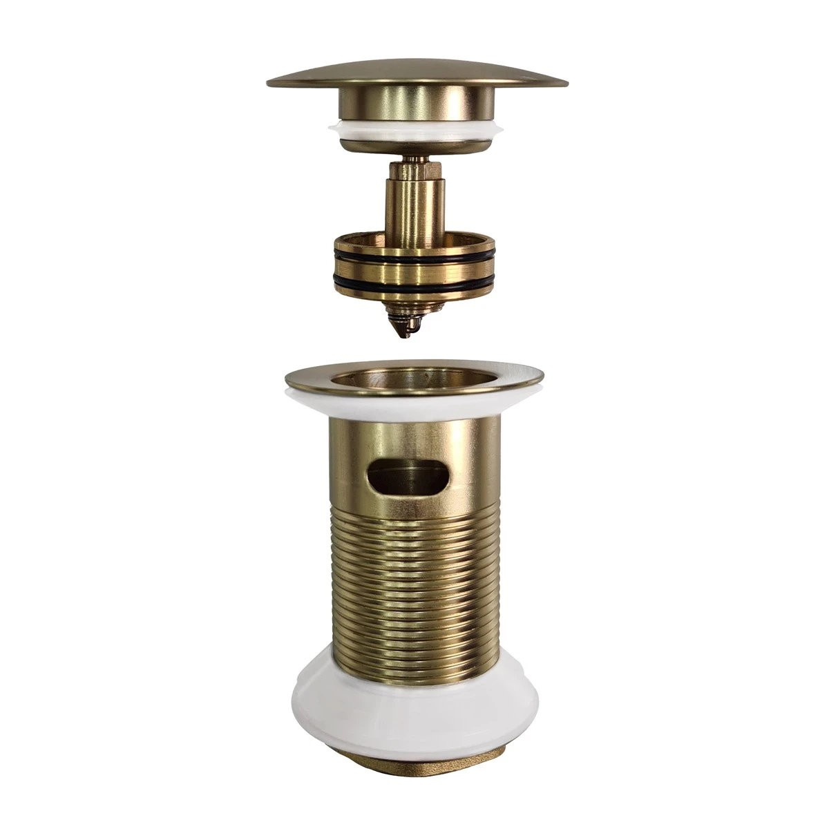 Serenity Brushed Brass Basin Mono Mixer Tap with Easy Clean Click Waste