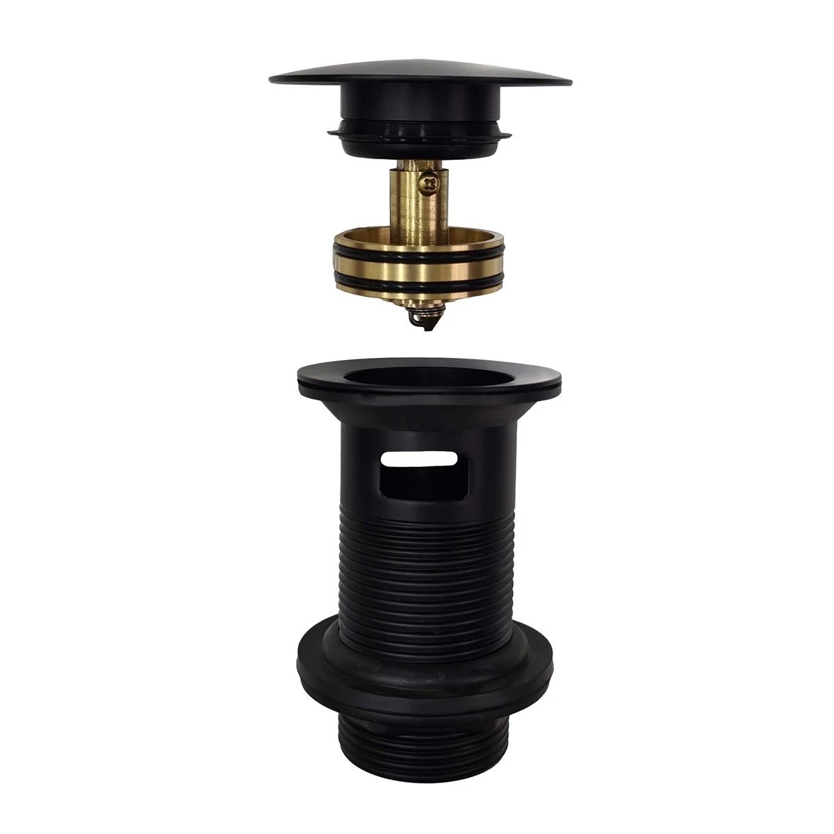 Serenity Matt Black Basin Mono Mixer Tap with Easy Clean Click Waste