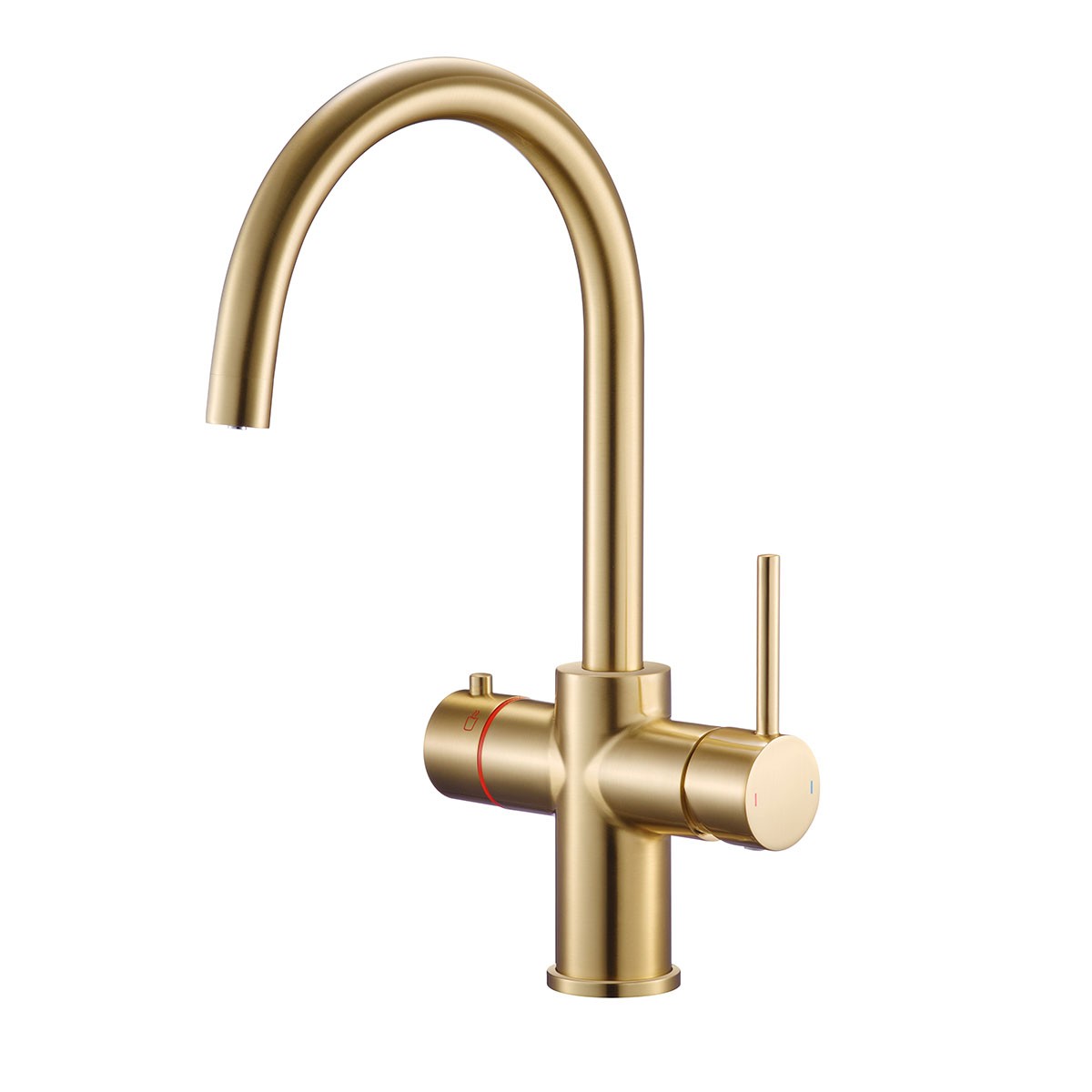 Elara Brushed Brass 3 in 1 Boiling Water Kitchen Mixer with Boiler & Filter