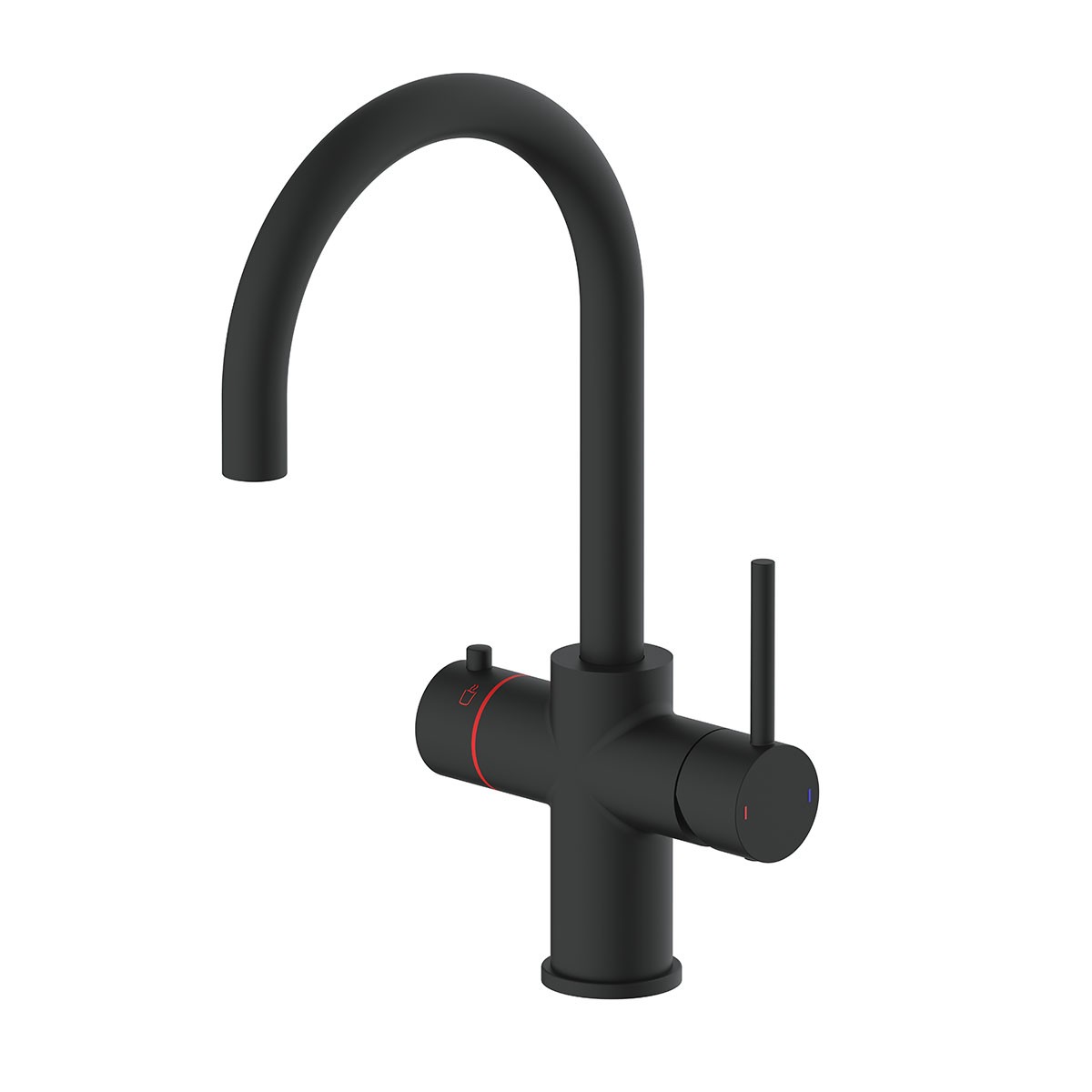 Elara Matt Black 3 in 1 Boiling Water Kitchen Mixer with Boiler & Filter