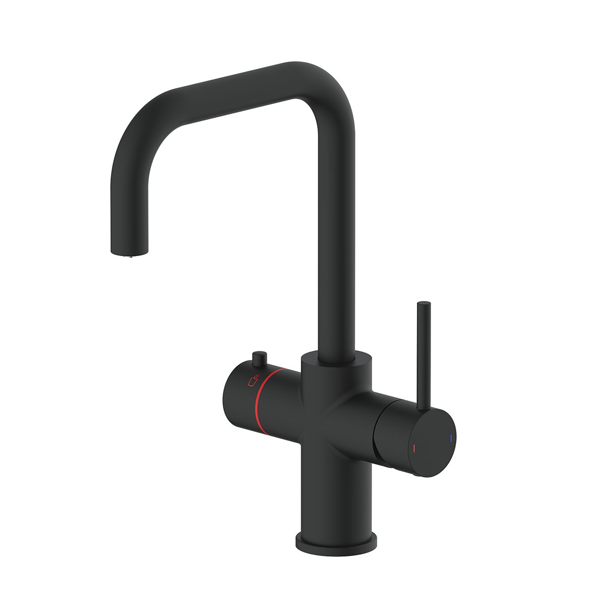 Alira Matt Black 3 in 1 Boiling Water Kitchen Mixer with Boiler & Filter
