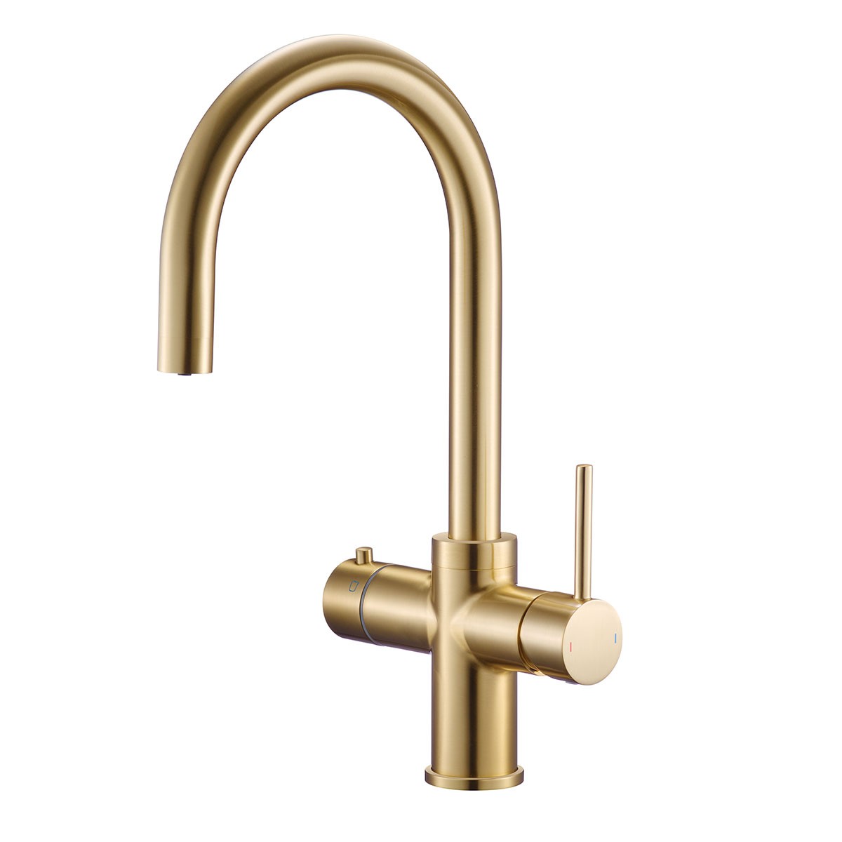 Lumera Brushed Brass 4 in 1 Boiling Water Kitchen Mixer with Boiler & Filter