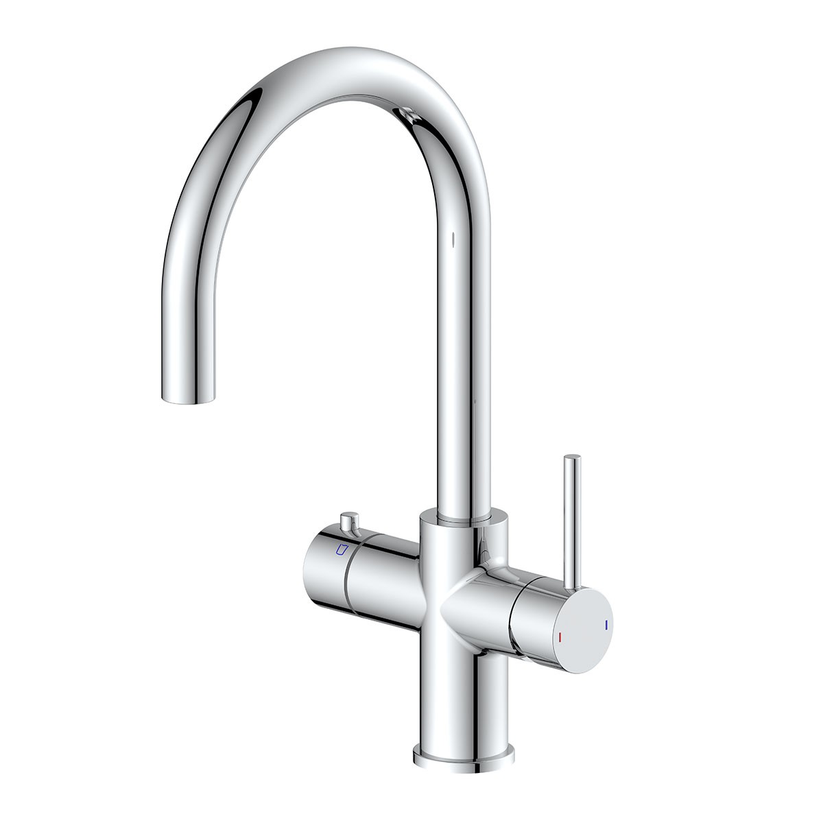 Lumera Chrome 4 in 1 Boiling Water Kitchen Mixer with Boiler & Filter