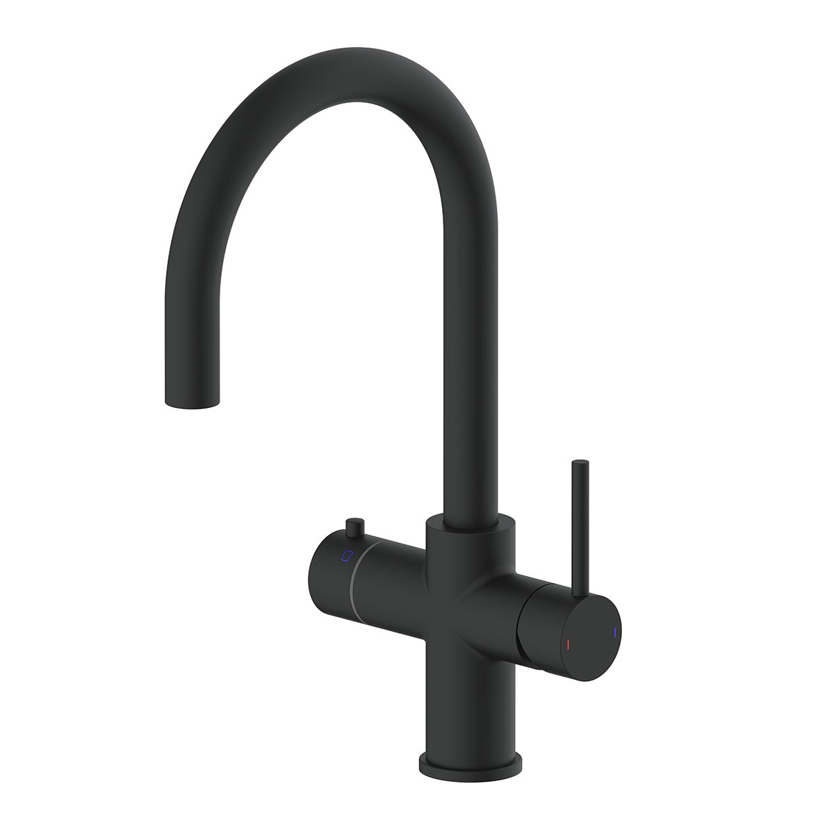 Lumera Matt Black 4 in 1 Boiling Water Kitchen Mixer with Boiler & Filter