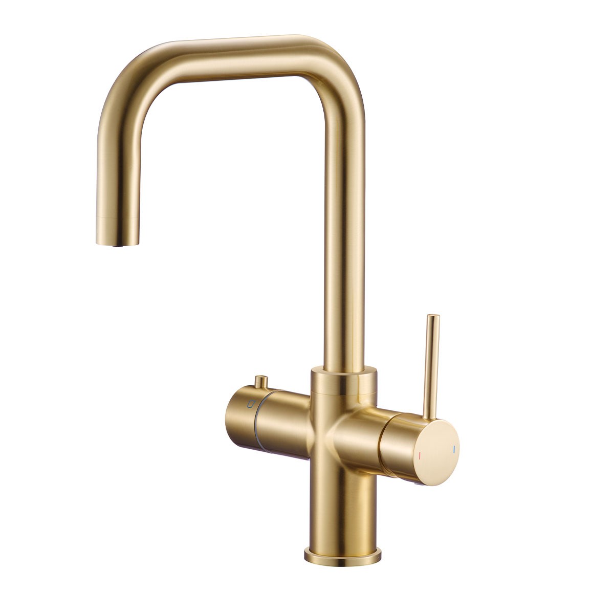 Aria Brushed Brass 4 in 1 Boiling Water Kitchen Mixer with Boiler & Filter
