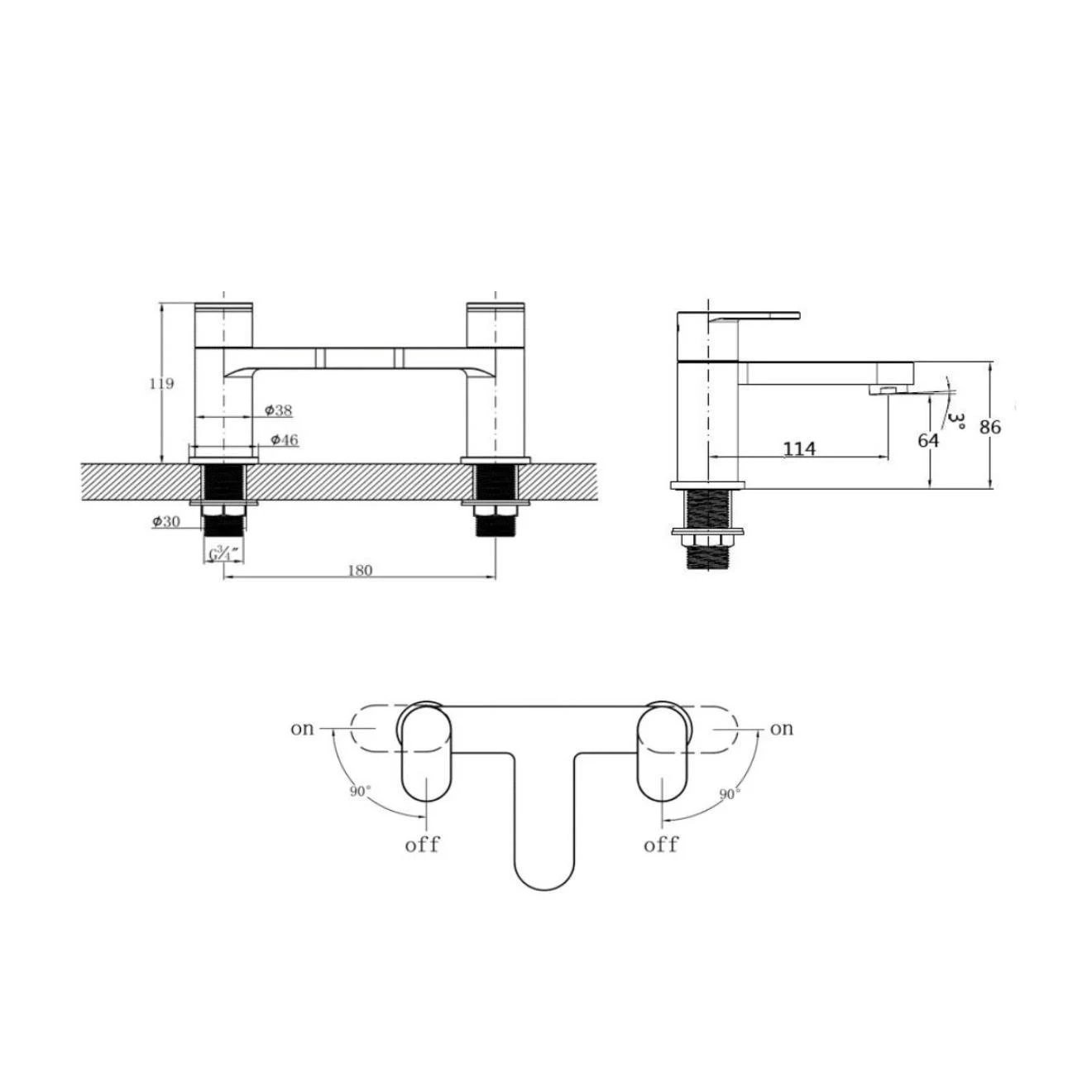 Beacon Chrome Bath Filler Tap