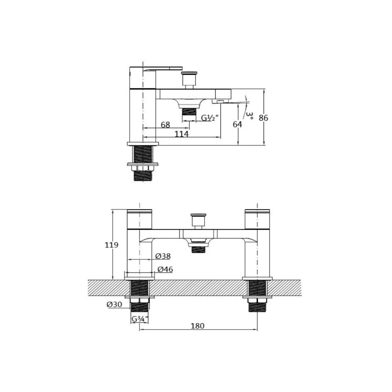 Beacon Chrome Bath Shower Mixer Tap