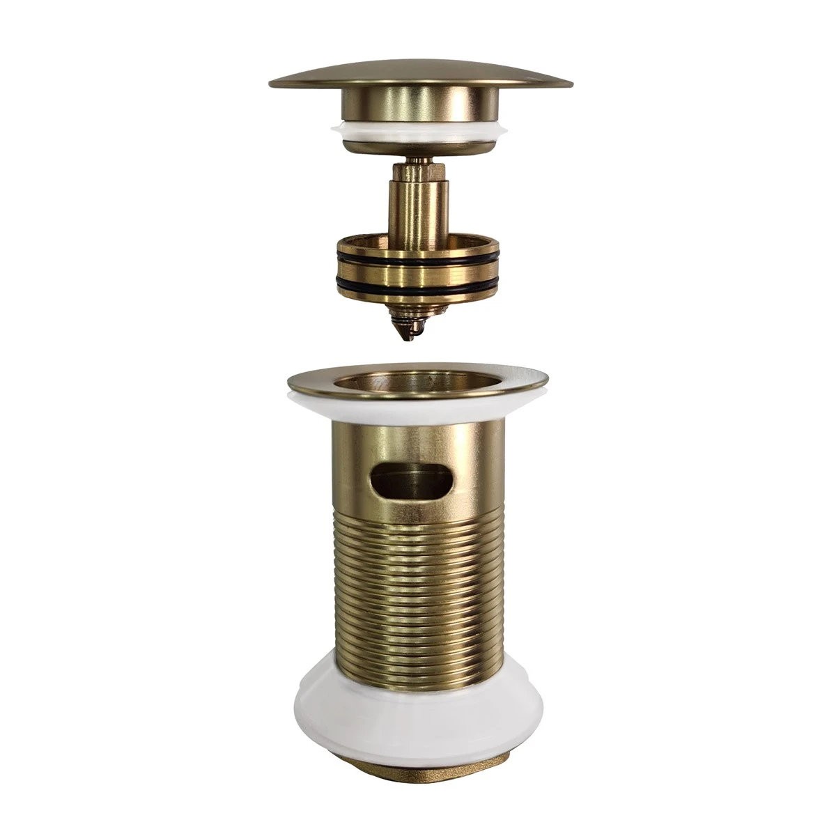 Beacon Brushed Brass Basin Mono Mixer Tap with Easy Clean Click Waste
