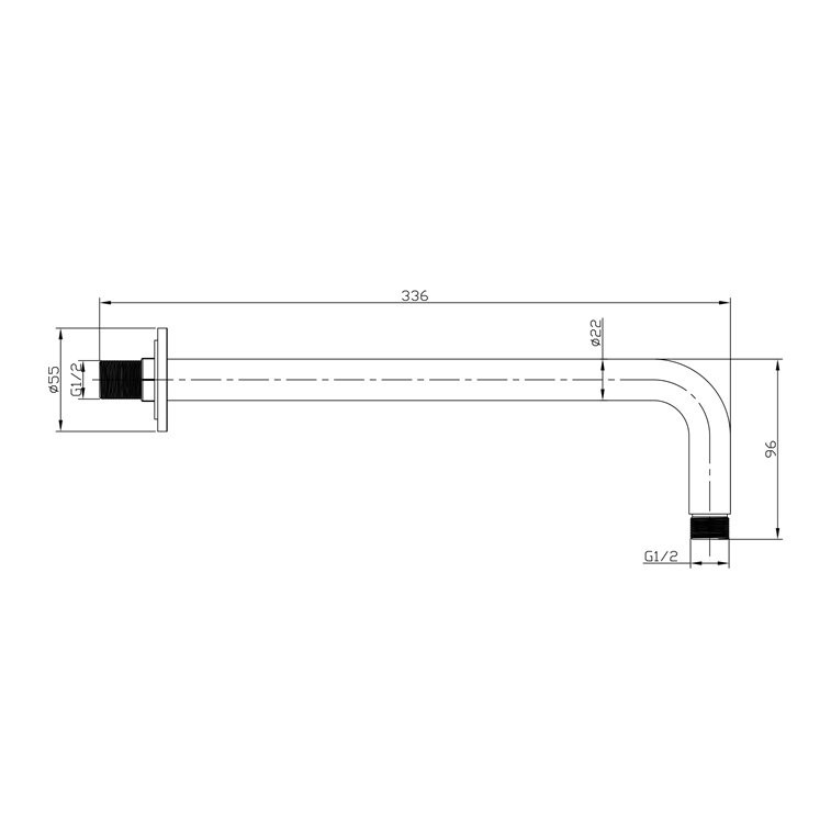 Globe Brushed Bronze Wall Shower Arm 300mm
