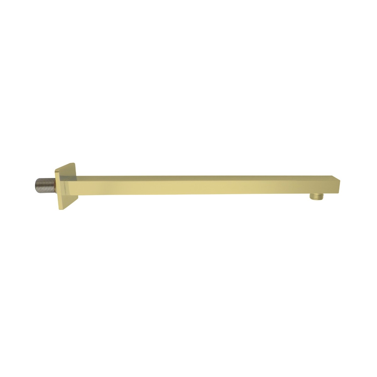 Cube Brushed Brass Wall Shower Arm 300mm