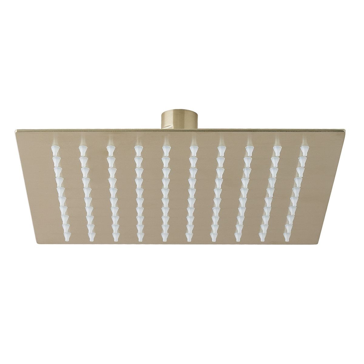 Cube Brushed Gold Thin Shower Head 250mm