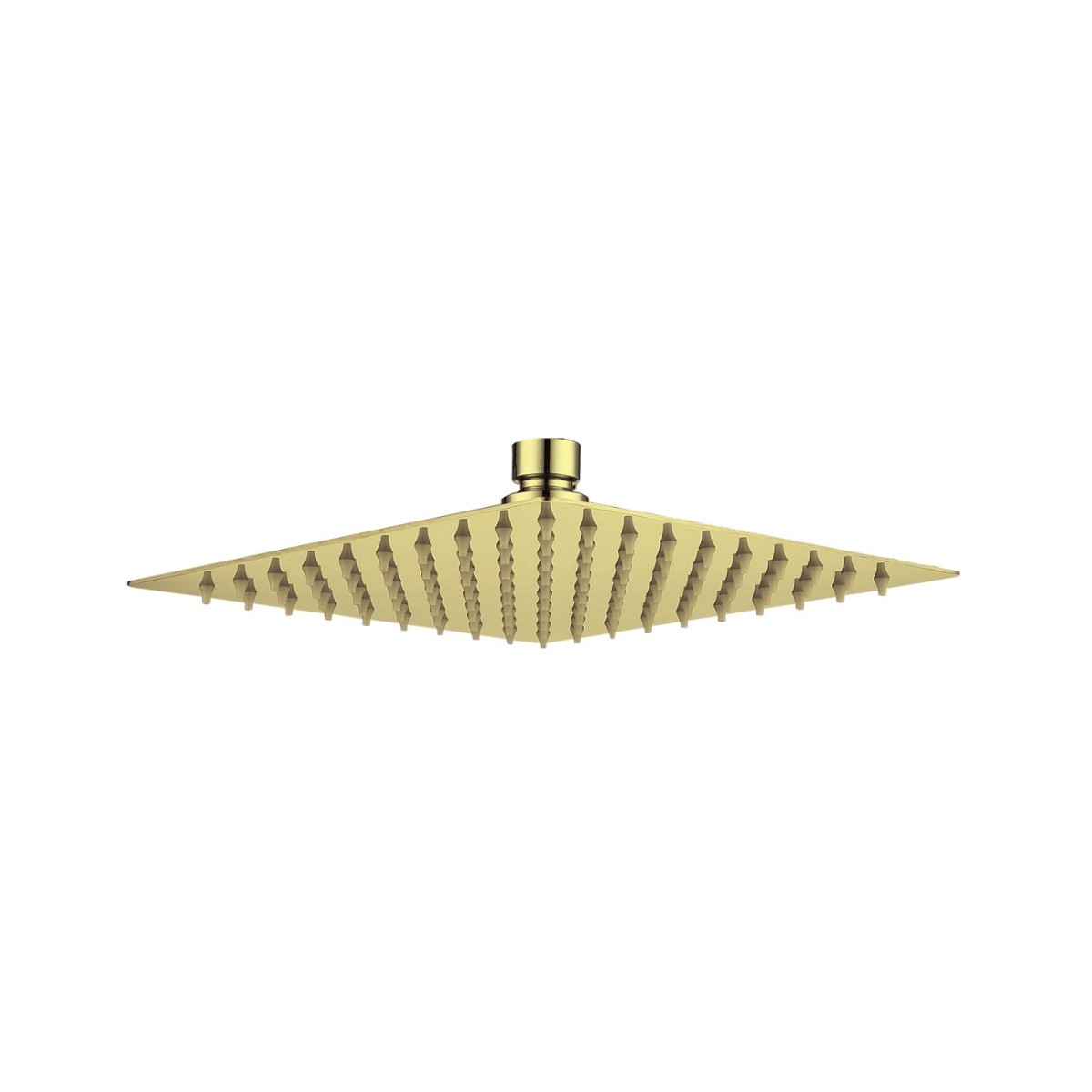 Cube Brushed Brass Thin Shower Head 250mm