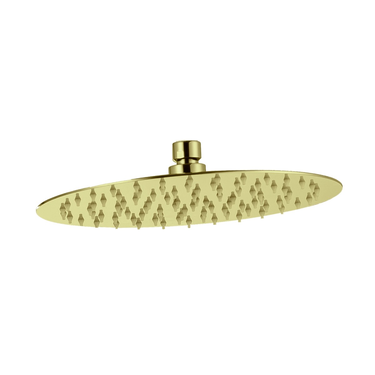 Globe Brushed Brass Thin Shower Head 200mm