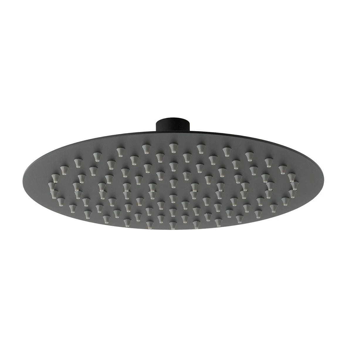 Globe Matt Black Thin Shower Head 250mm