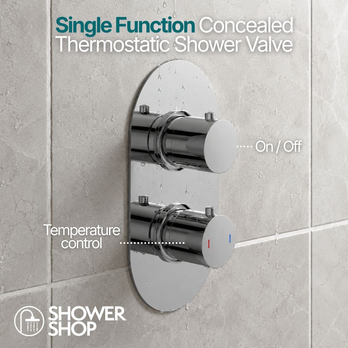 Globe Chrome Single Function Concealed Thermostatic Shower with Slide Rail & Handset