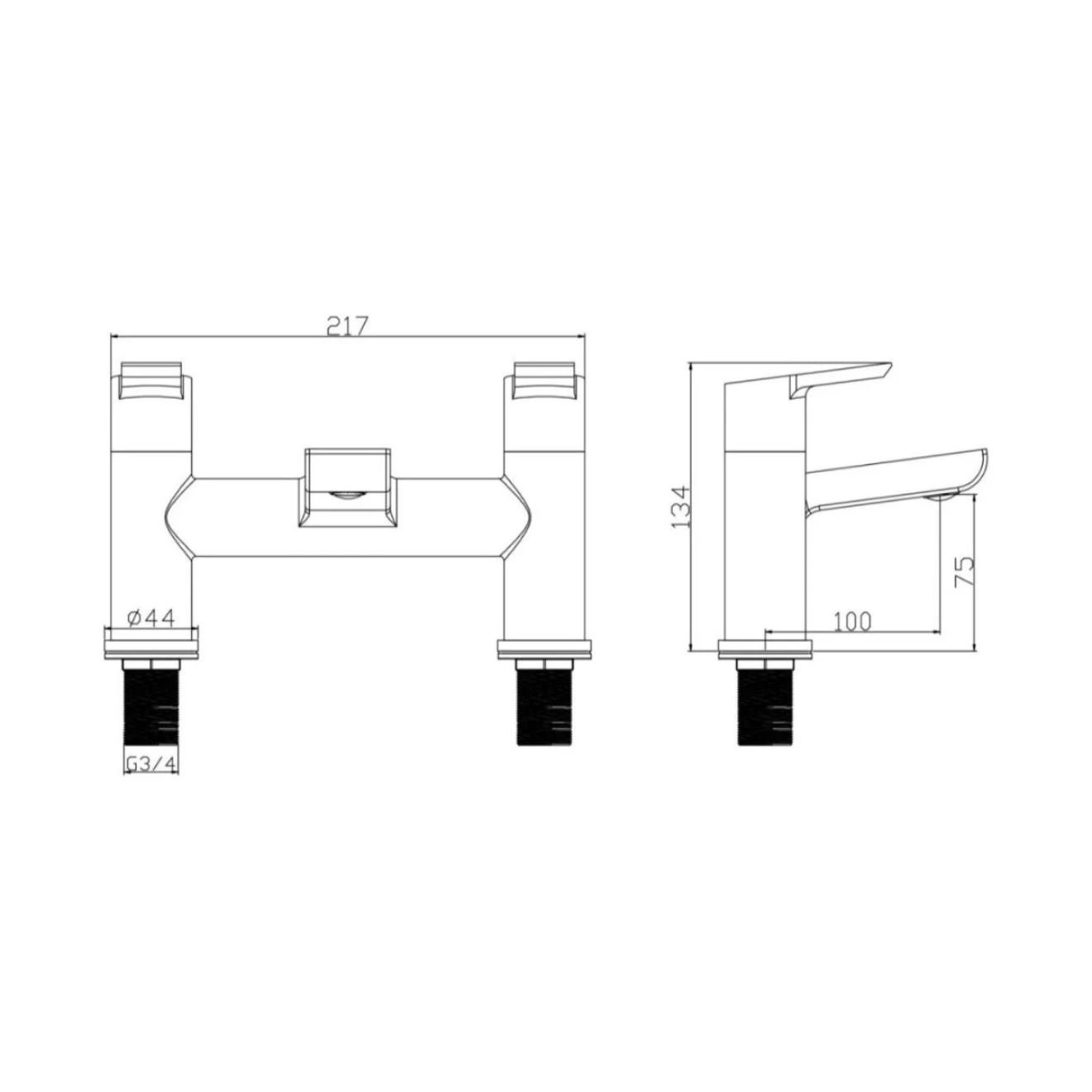 Clarity Chrome Bath Filler Tap