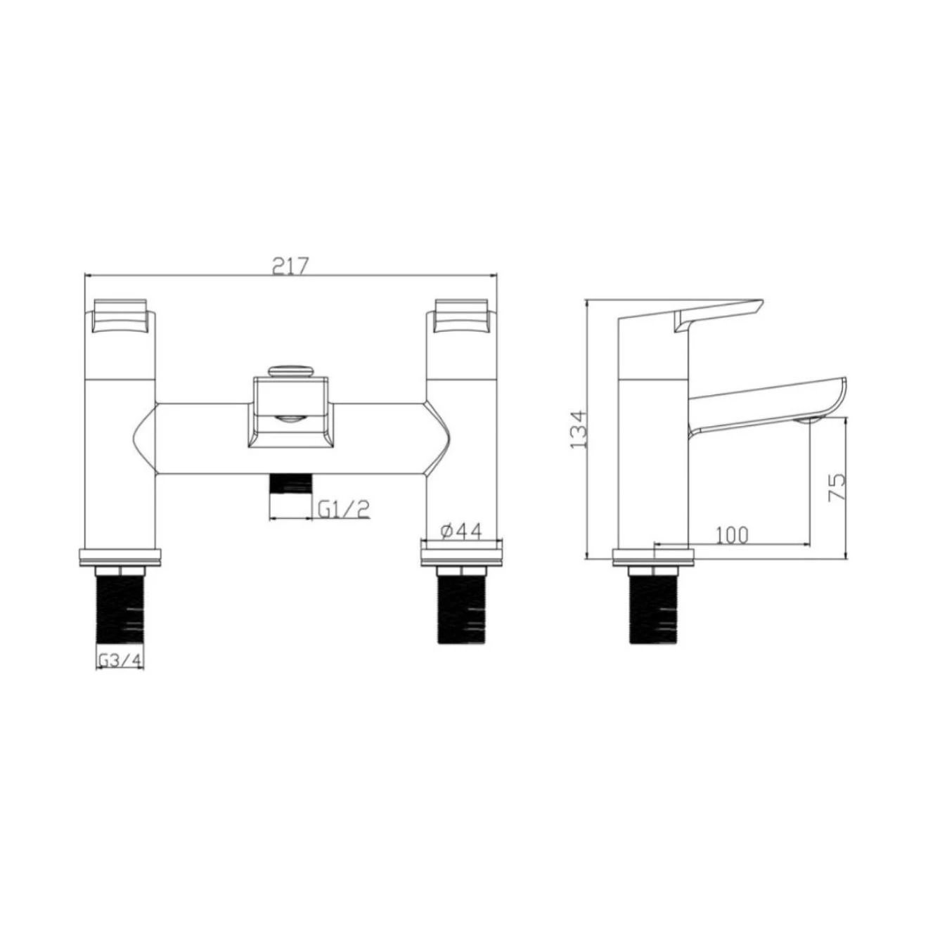 Clarity Chrome Bath Shower Mixer Tap