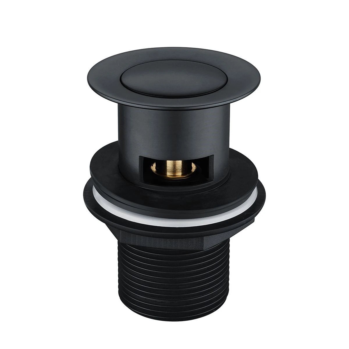 Union Matt Black Basin Mono Mixer Tap with Click Waste