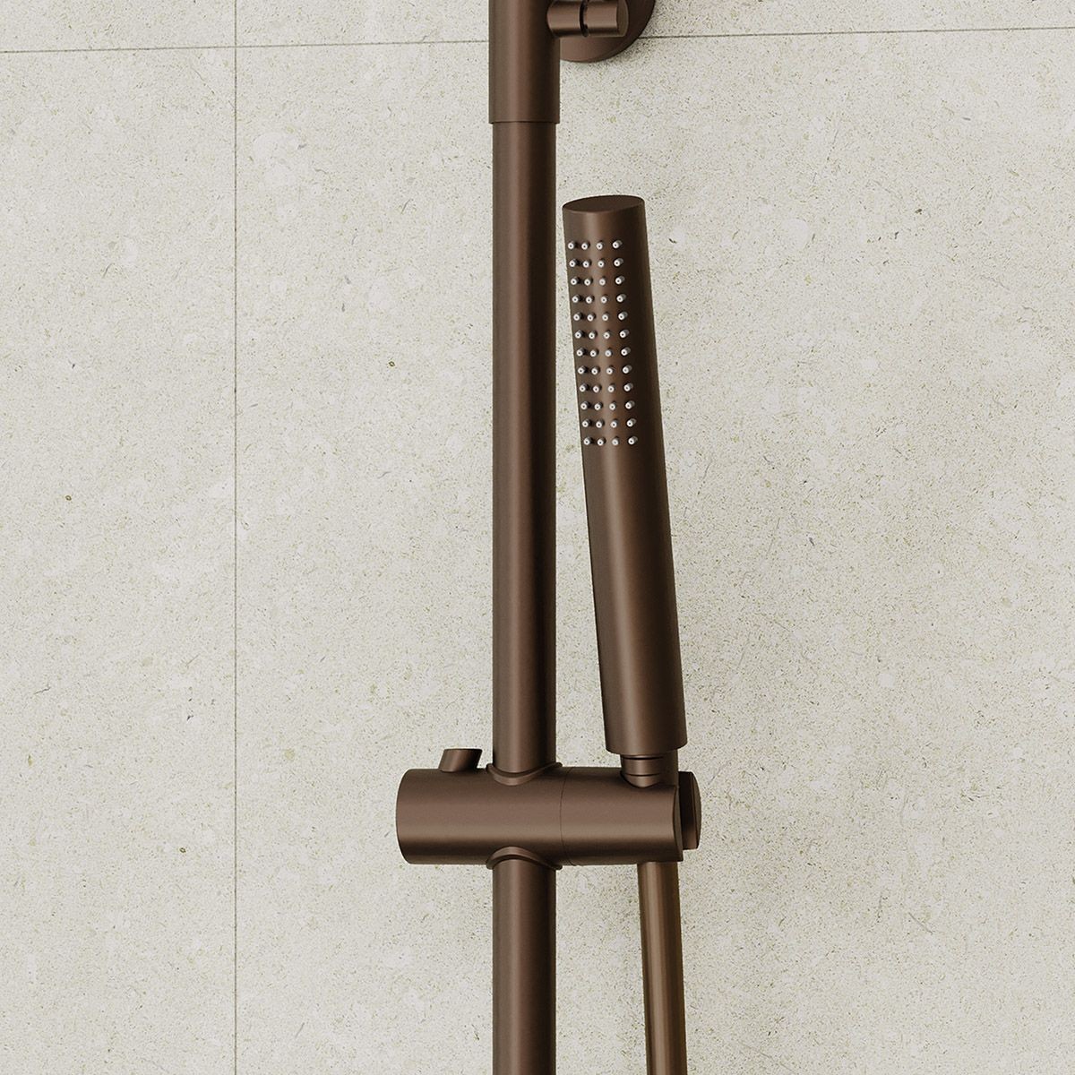 Globe Brushed Bronze Thermostatic Cool Touch Bar Shower with Overhead & Slide Rail with Handset