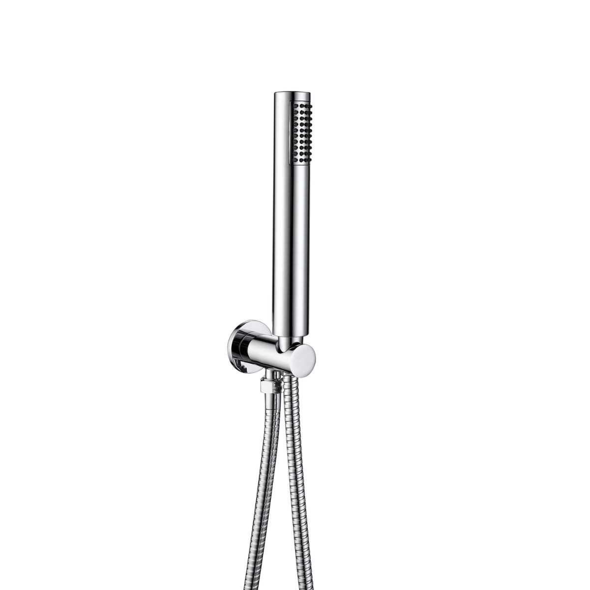 Globe Chrome Handset & Hose with Integrated Wall Elbow Bracket