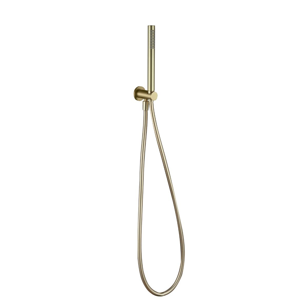 Globe Brushed Brass Handset & Hose with Integrated Wall Elbow Bracket