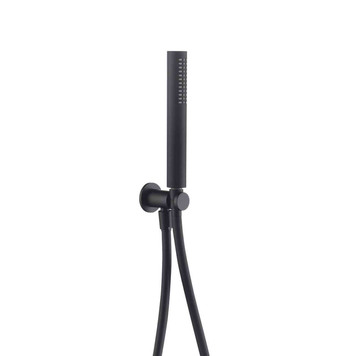 Globe Matt Black Handset & Hose with Integrated Wall Elbow Bracket