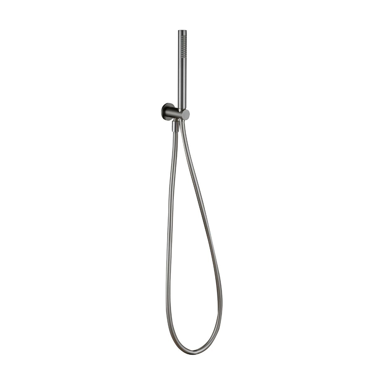 Globe Gunmetal Handset & Hose with Integrated Wall Elbow Bracket