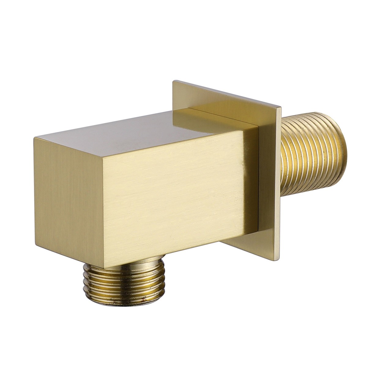 Cube Brushed Gold Wall Outlet Elbow