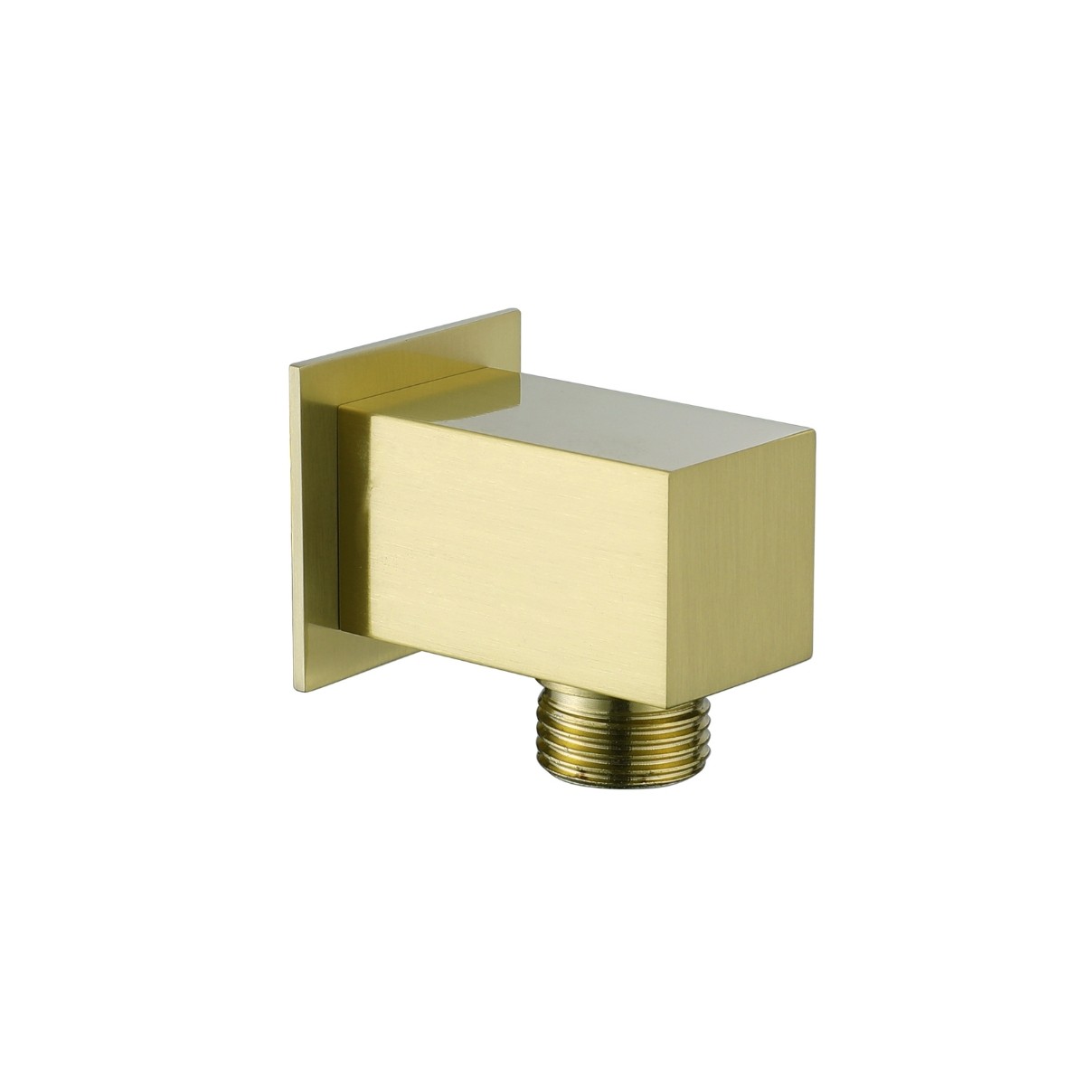 Cube Brushed Brass Wall Outlet Elbow