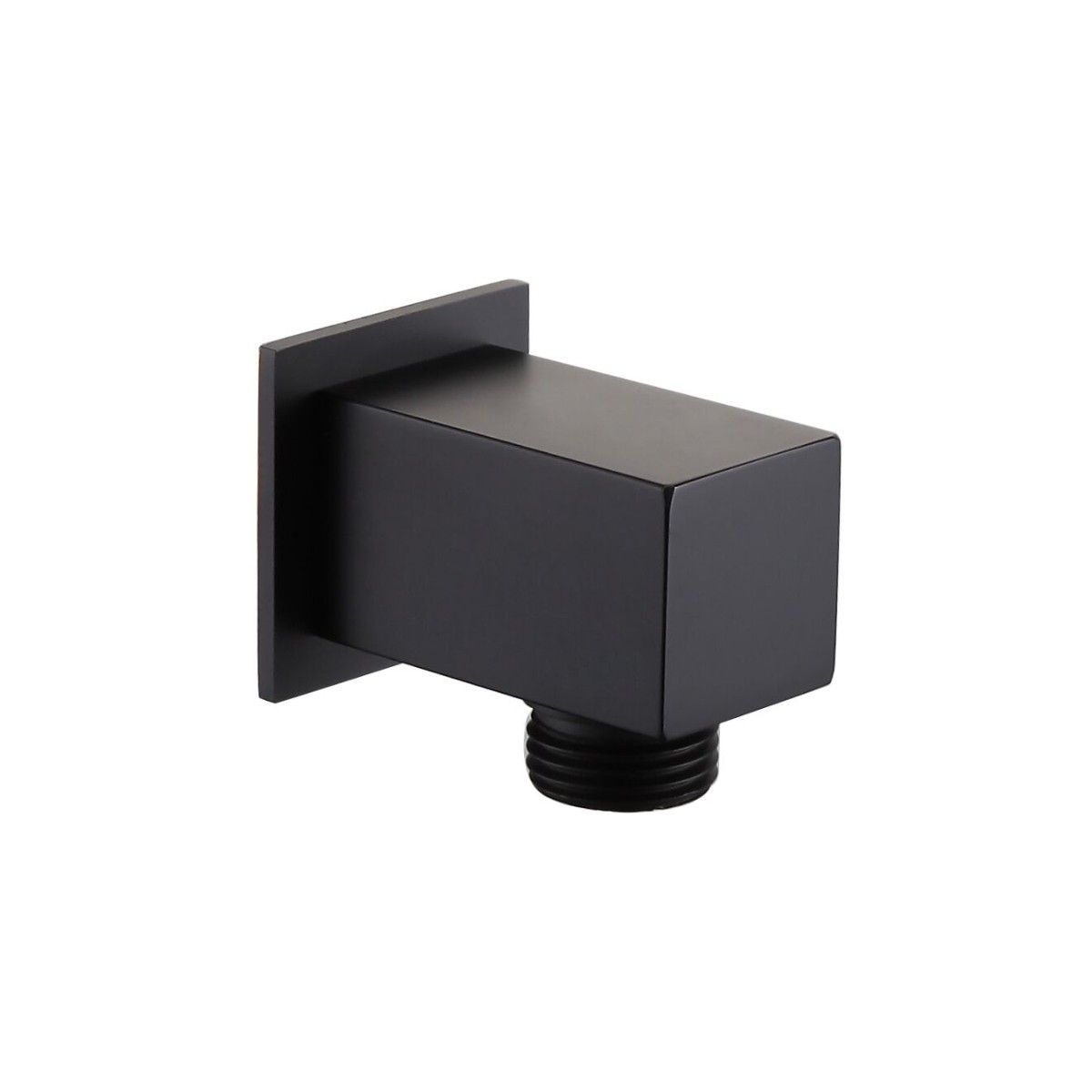 Cube Matt Black Wall Outlet Elbow