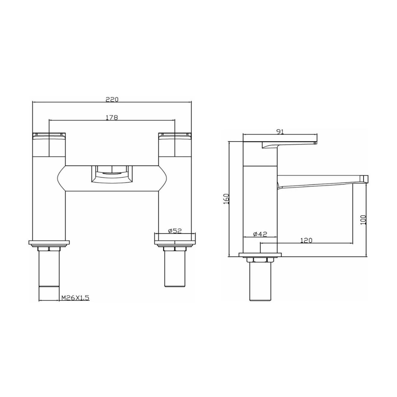 Radiance Chrome Bath Filler Tap