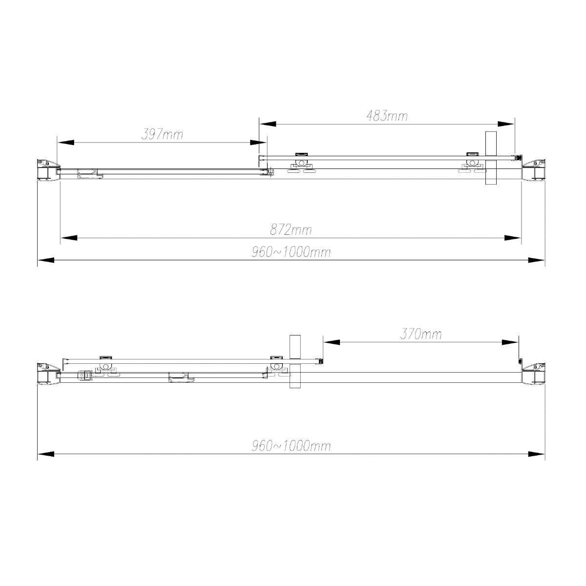 Emerald 8mm Brushed Brass Sliding Shower Door 1000mm