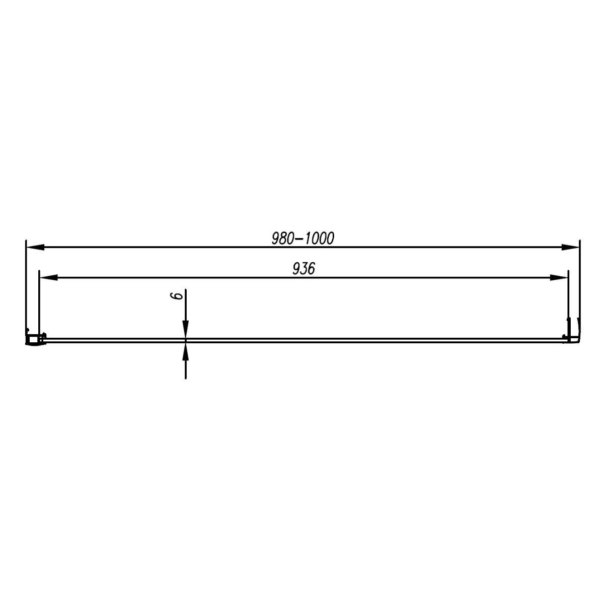 Crystal 6mm Gunmetal Side Panel 1000mm