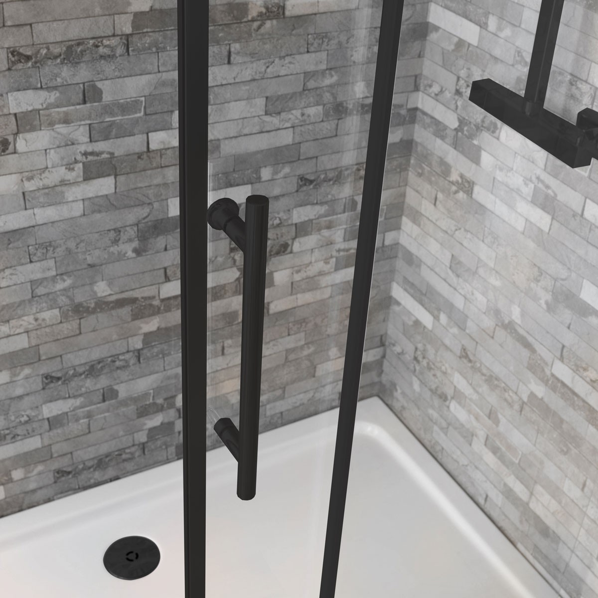 Crystal 6mm Matt Black Corner Entry Shower Enclosure 800x800mm